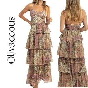 Olivaceous Mauve Pastel Melrose Maxi Dress Sz S NWT